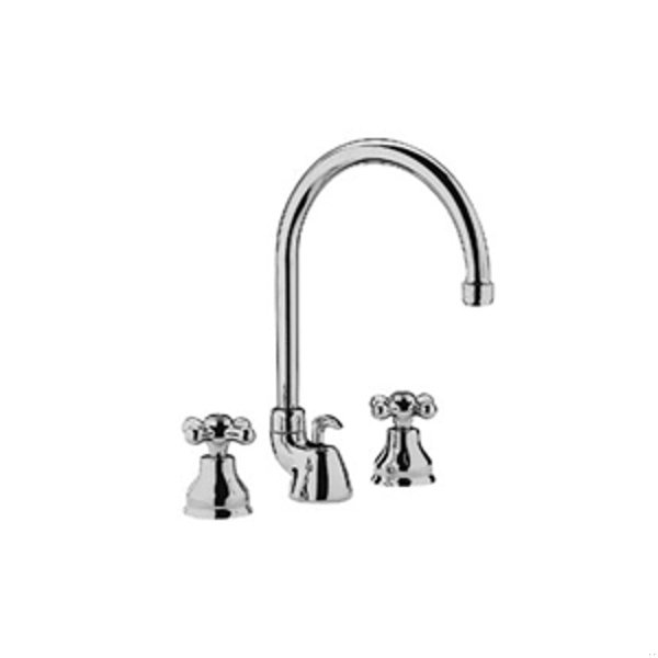 Paffoni - Batteria lavabo bocca alta con scarico automatico 1/4 di giro cromo oro Viola