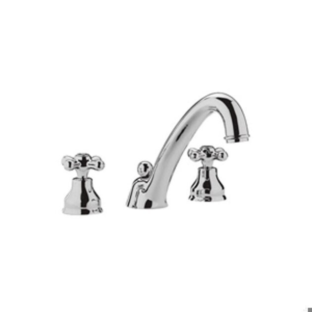 Paffoni - Batteria lavabo bocca bassa con scarico automatico 1/4 di giro cromo oro Viola