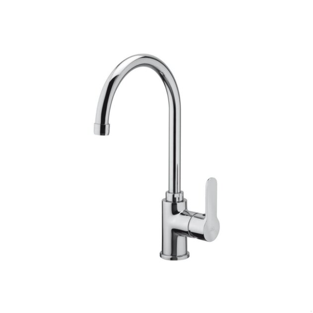 Paffoni - Miscelatore monocomando lavello monoforo con canna tubo girevole Blu