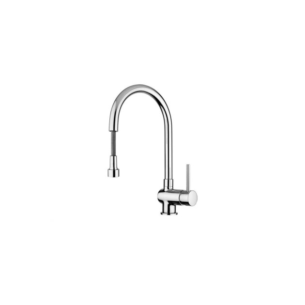 Paffoni - Miscelatore monocomando lavello monoforo con doccia estraibile Stick