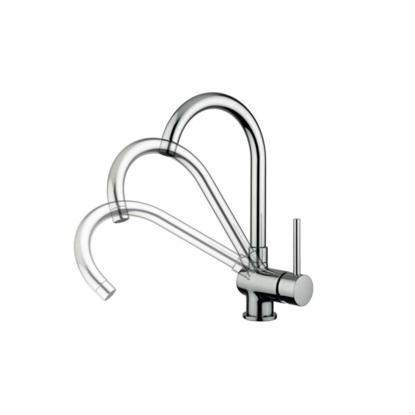 Paffoni - Miscelatore monocomando lavello monoforo con canna reclinabile Stick