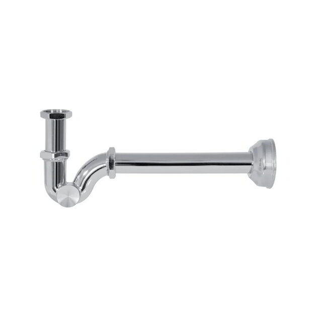 Sifone ad esse ottone cromato da 1'  senza piletta,  T.P. - GHIDINI
