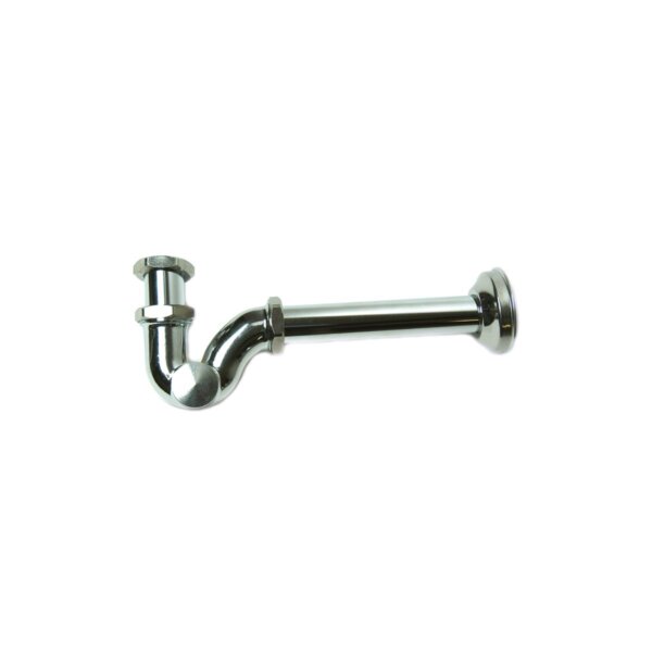 Sifone ad esse in ottone cromato da 1'1/4 senza piletta tipo pesante