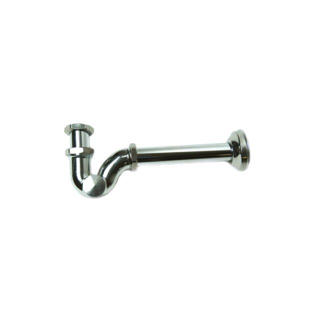Sifone ad esse in ottone cromato da 1'1/4 senza piletta tipo pesante