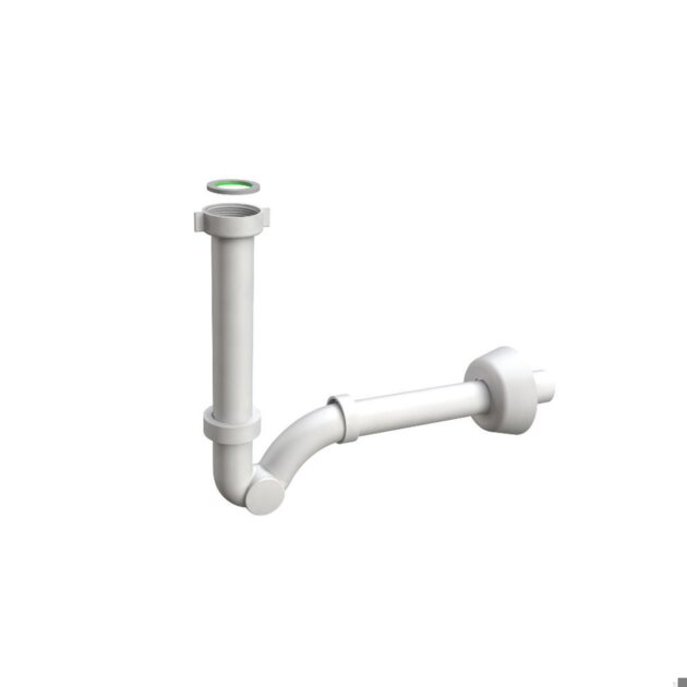 Sifone ad esse in plastica bianca da 1'1/4 senza piletta