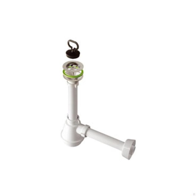 Sifone in plastica da 1'1/2, da 1 via per lavello in acciaio inox