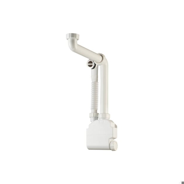 Sifone in plastica salvaspazio da 1'1/4x 32, con troppo pieno