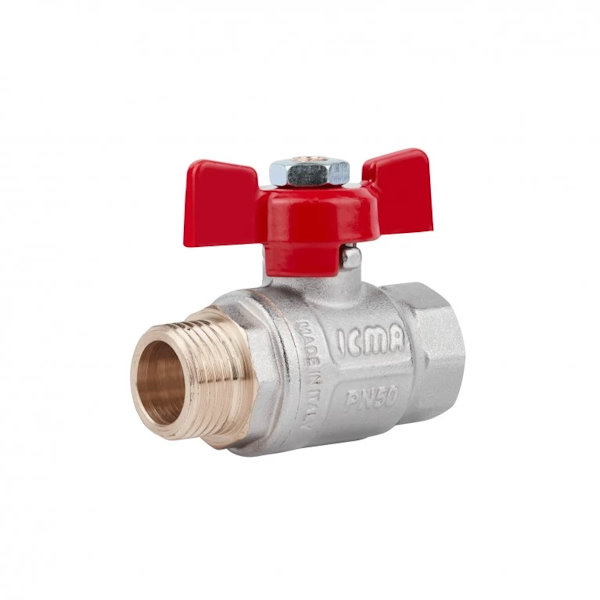 Valvola a sfera con farfalla MF da 3/4 PN40 (ICMA)
