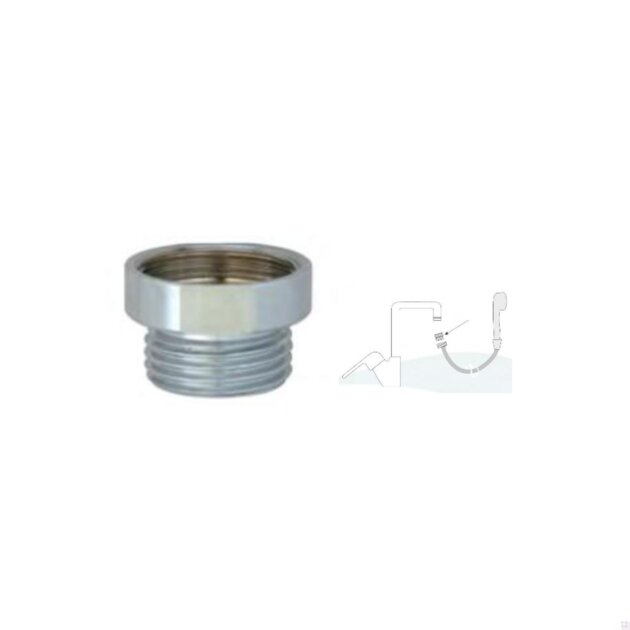 Riduzione in ottone cromato per aeratore M22x1' F' x 1/2 'M'