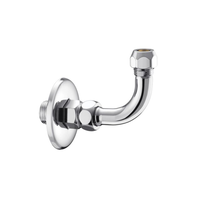 Curvetta sottolavabo in ottone cromato da  10  x  1/2
