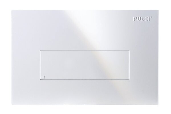 Pucci - Placca bianca per cassetta singolo scarico incasso Linea Sara