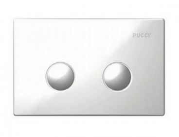Pucci - Placca bianca per cassetta doppio scarico incasso Sfera Eco (vecchi modelli da 280 x 180 mm.)