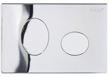 Pucci - Placca cromata per cassetta doppio scarico incasso Ellisse Eco