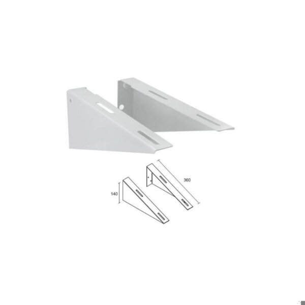 Coppia mensola universale fissa, acciaio bianco per lavabo disabili, 360mm