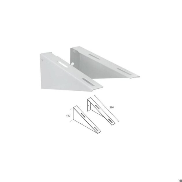 Coppia mensola universale fissa, acciaio bianco per lavabo disabili, 360mm