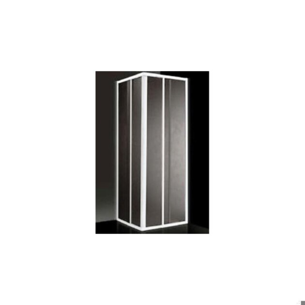 Box doccia ad angolo bianco in acrilico da  79/90  cm.