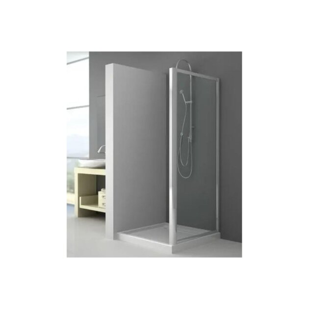 Lato fisso per box doccia cromato cristallo trasparente 6 mm. 78/80 cm.