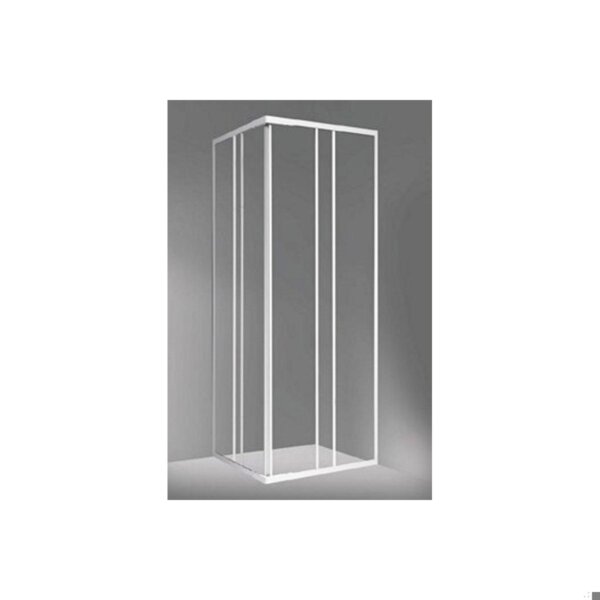 Box doccia angolo bianco in cristallo stampato 79/90 cm.