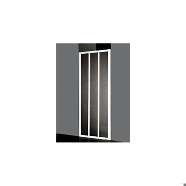 Porta a tre ante per doccia bianca in acrilico 68/74 cm.