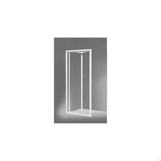 Porta a due ante soffietto per doccia bianca in cristallo stampato 68/73 cm.