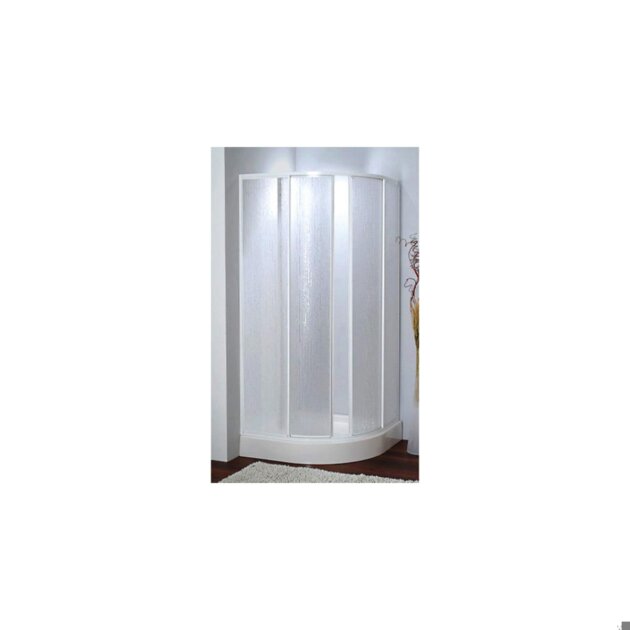Box doccia semicircolare bianco in acrilico, 77,5/80 cm.