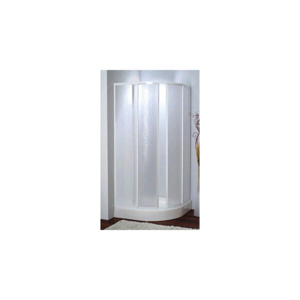 Box doccia semicircolare bianco in acrilico, 87,5/90 cm.