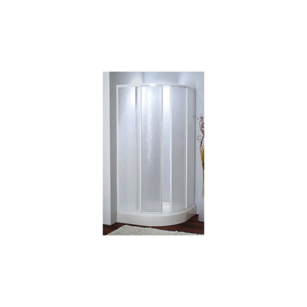 Box doccia semicircolare bianco in acrilico, 87,5/90 cm.