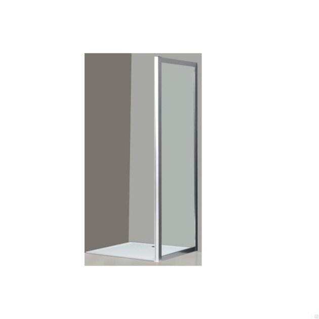 Lato fisso x box (80)  H 195,  cromato in cristallo trasparente. 6 mm. 77/79 cm. Enjoy