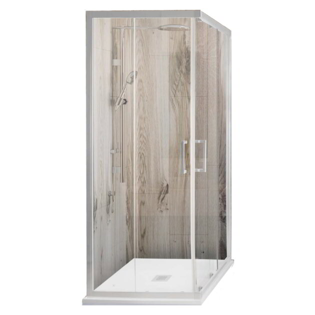 Lato box (70) LUX h 195, cromo crist. satinato 6 mm. 67/69cm.