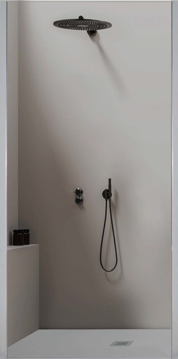 Lato fisso x box (80) LUX h 195,  cromo crist. satinato 6 mm. 77/79cm