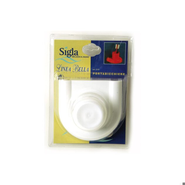 Portabicchiere con bicchiere bianco in plastica  Bella