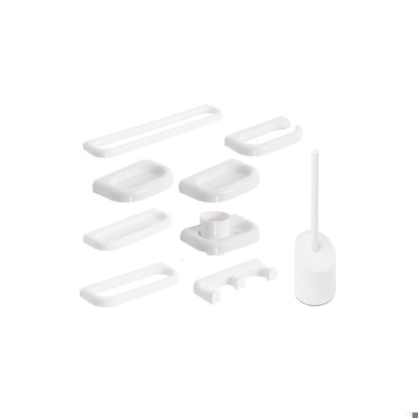 Serie da bagno bianca in ABS (kit 9 pezzi) Linea