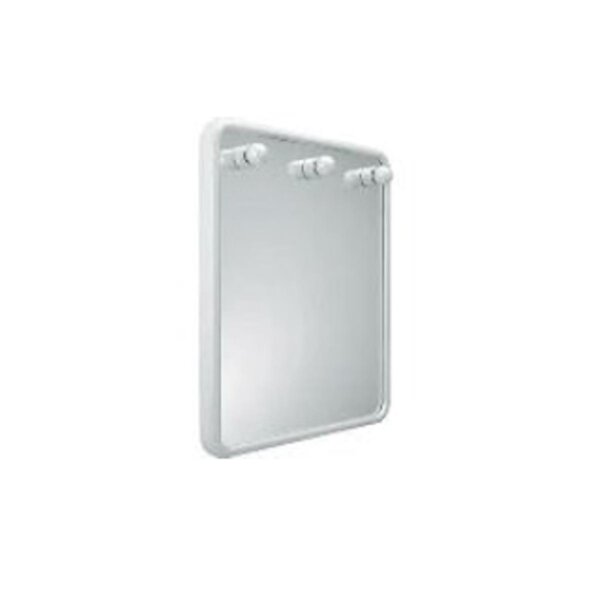 Specchio quadro bianco con luci in abs 56 x 68 cm Linea