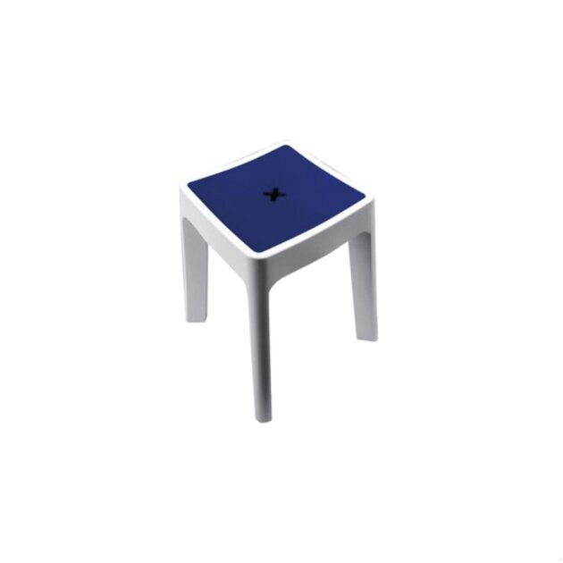 Sgabello in termoplastica bianca Keope