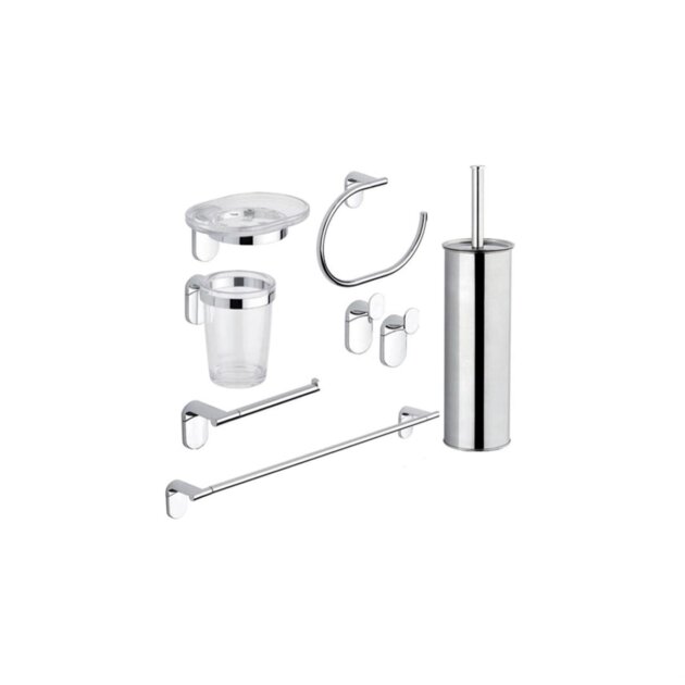 Serie accessori bagno in metallo  (8 pezzi),  Zero