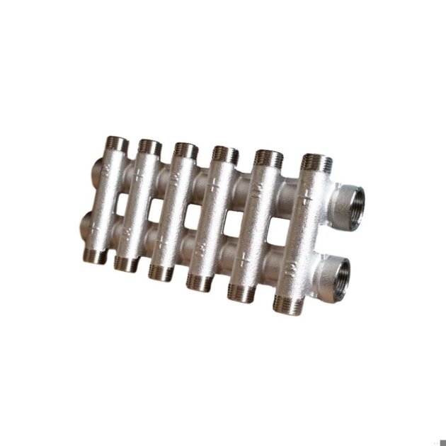 Collettore complanare in ottone da 3/4 x 1/2 (16), 8 + 8 attacchi