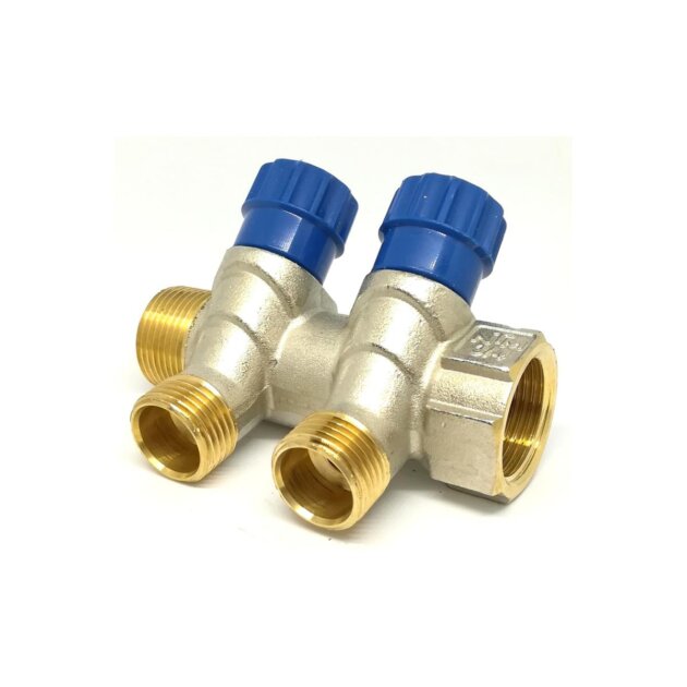 Collettore componibile inclinato 3/4 x 1/2, 2 arresti blu