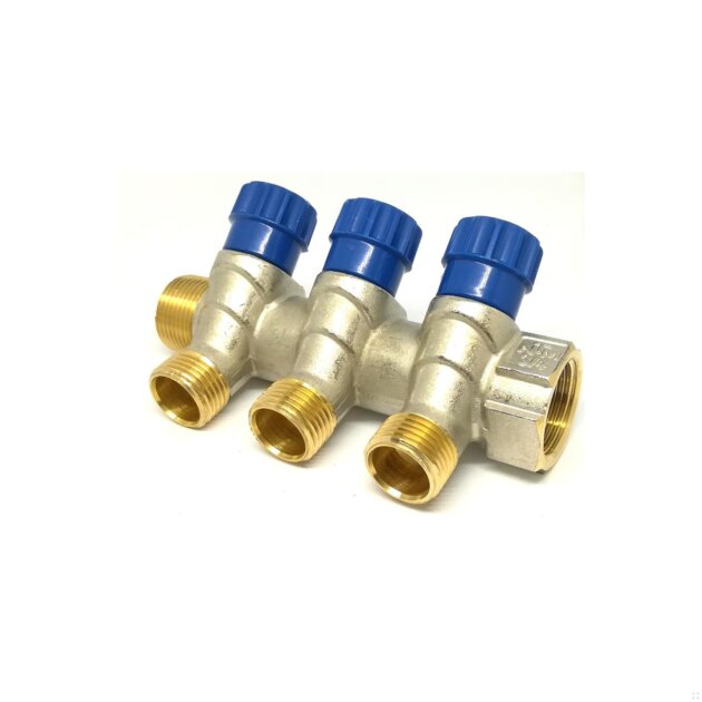 Collettore componibile inclinato 3/4 x 1/2, 3 arresti blu