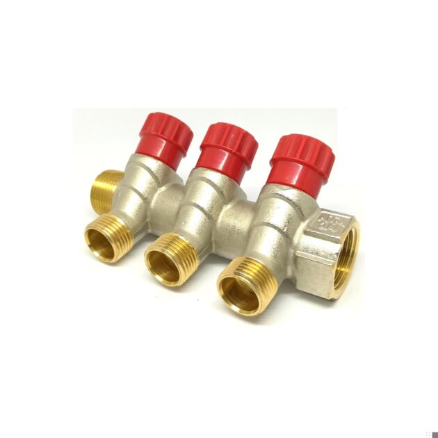 Collettore componibile inclinato 3/4 x 1/2, 3 arresti rosso
