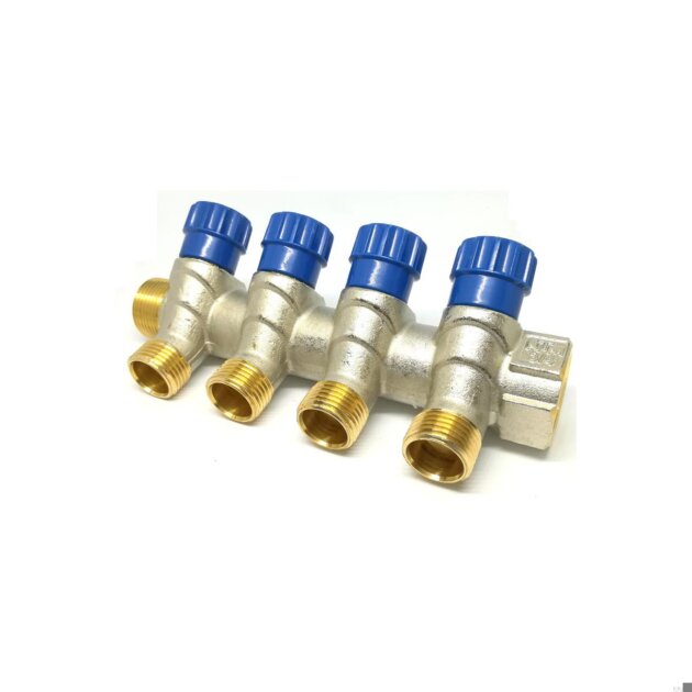 Collettore componibile inclinato 3/4 x 1/2, 4 arresti blu