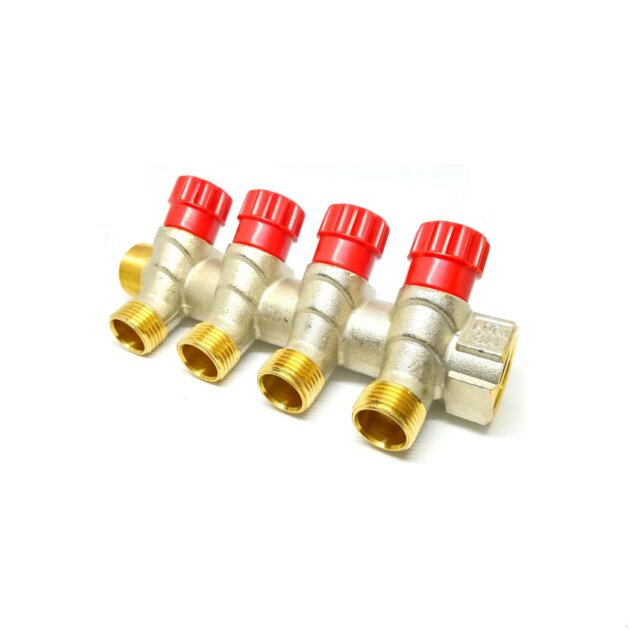 Collettore componibile inclinato 3/4 x 1/2, 4 arresti rosso