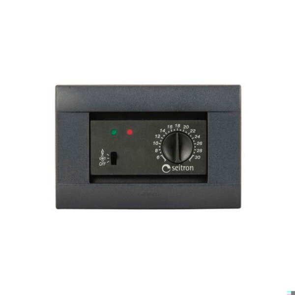 Termostato da incasso (a 3 moduli), selettore inverno/off/estate