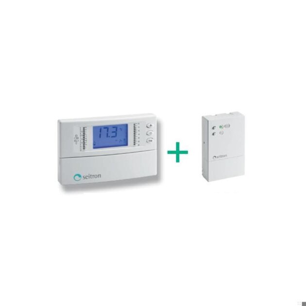 Seitron - Kit composto da cronotermostato digitale senza fili e ricevitore