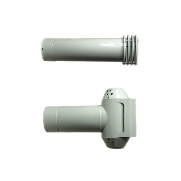 Esalatore fumi monoparete in acciaio bianco, Ø 130 x 450 mm