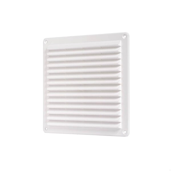 Griglia quadra in plastica con rete per aerazione da 150 x 200 mm