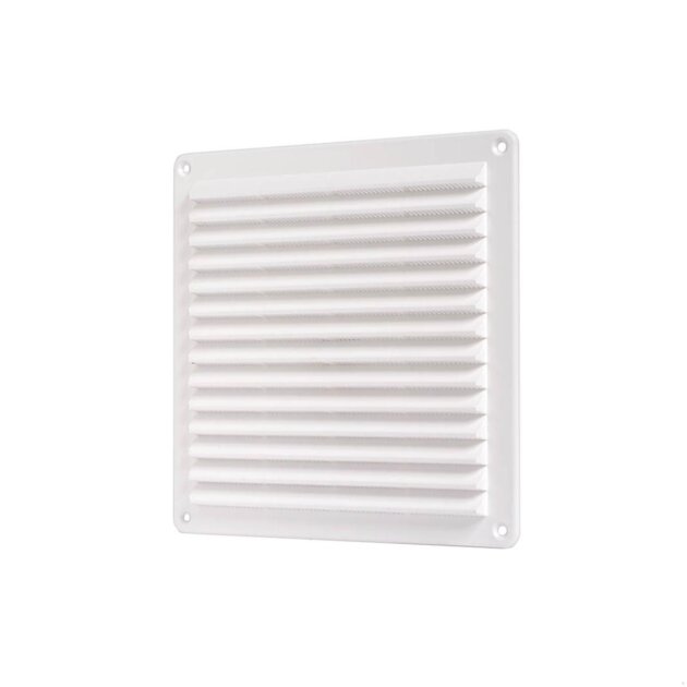 Griglia quadra in plastica con rete per aerazione da 150 x 200 mm