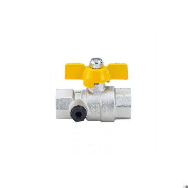 Valvola a sfera per gas da  1'  con presa pressione da  1/4