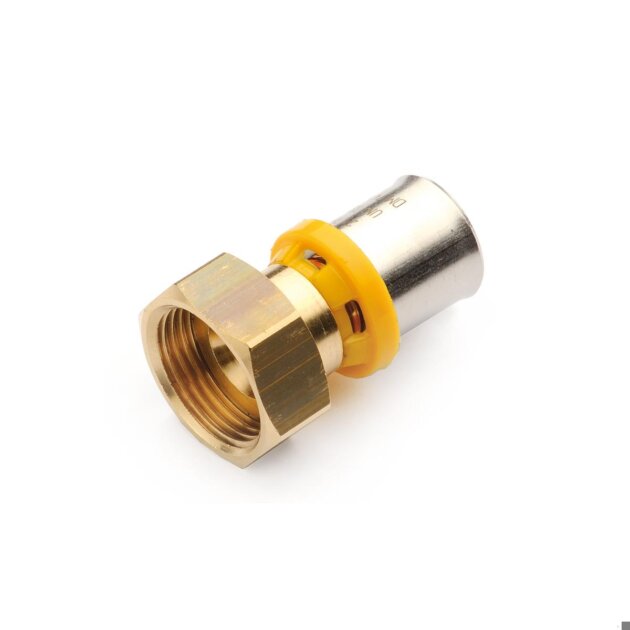 Raccordo a pressare per multistrato da  20  x  3/4  con dado girevole