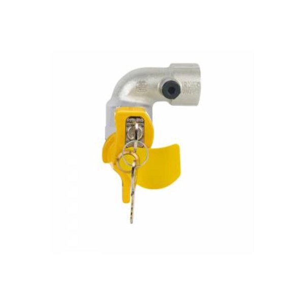 Valvola sfera per gas ad angolo da  3/4  c/chiave e p.p. da  1/4