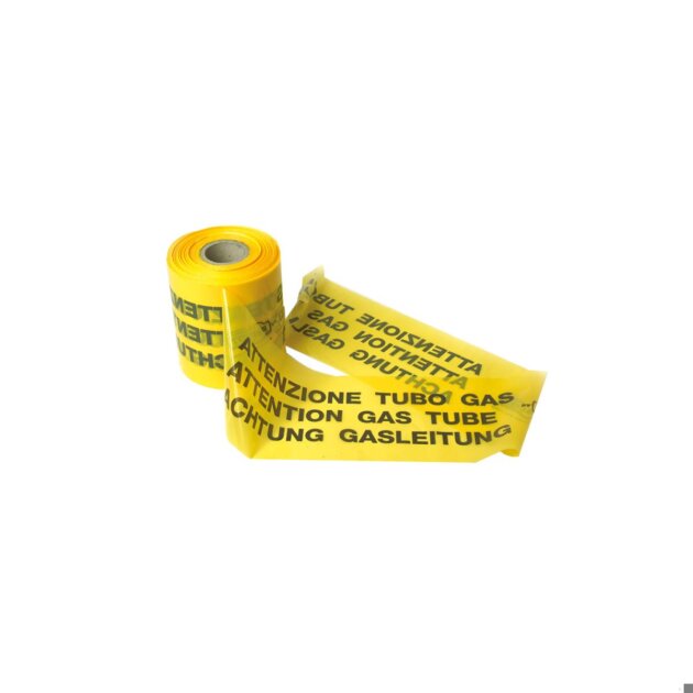 Nastro segnalazione tubo gas in rotolo h 120 mm per 200 ml